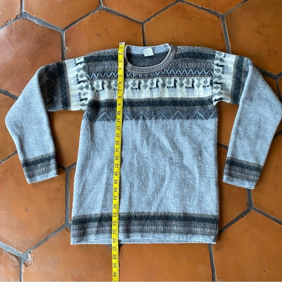 Tejidos Aly Marka Alpaca Sweater Womens Size Medium Gray Crew Neck Pullover Peru - Picture 6 of 7